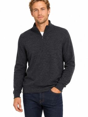 Jos. A. Bank Men's Charcoal Zip-Neck Sweater